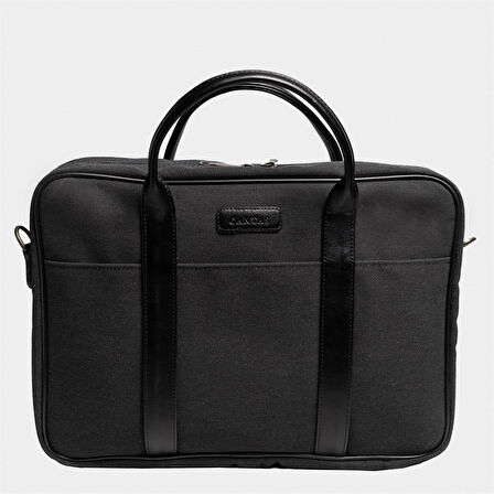 Retro Kanvas 40X29 Evrak ve Laptop Çantası 15 İnç Siyah