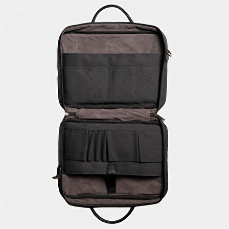 Retro Kanvas 40X29 Evrak ve Laptop Çantası 15 İnç Siyah