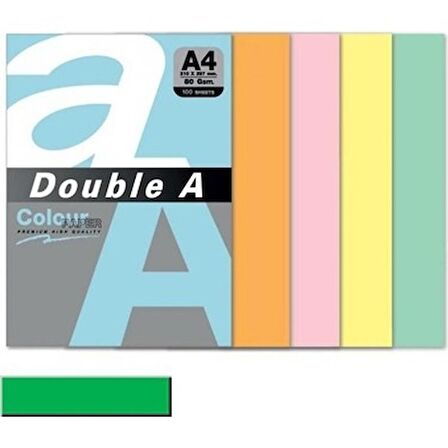Double A Renkli Fotokopi Kağıdı 500 Lü A4 75 Gr Fosforlu Punch