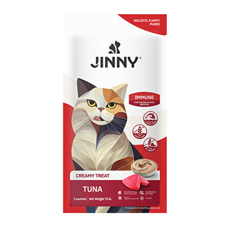 Jinny Ton Balıklı Bağışıklı Güçlendirici Creamy Kedi Ödülü 5x15 Gr