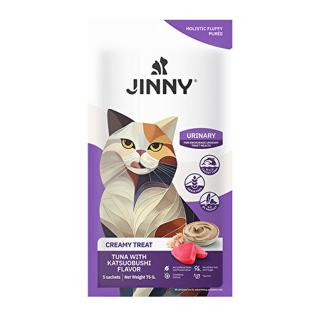 Jinny Ton Balıklı Urinary Destekleyici Creamy Kedi Ödükü 5x15 Gr