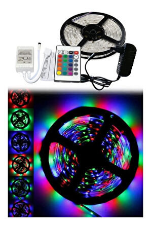 Rgb Şerit Led Seti ( 5 Mt Rgb Led Kumandalı Şerit Led Seti 