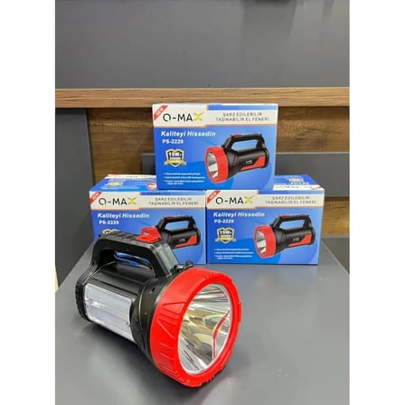 15w-uzun menzilli q-max el feneri şarjlı projektör tipi led 15w+26 ps-2229