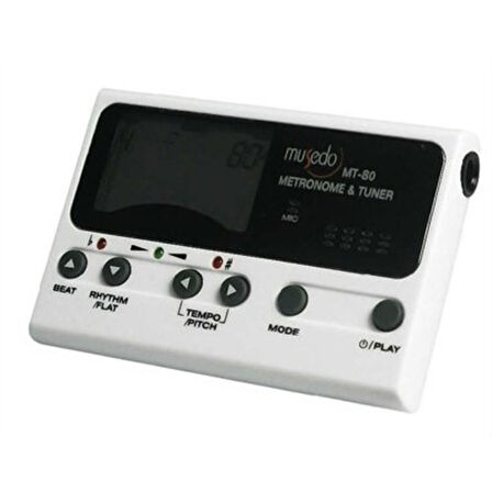 Musedo MT-80 Chromatic Metro-Tuner Beyaz Metronom & Akort Aleti