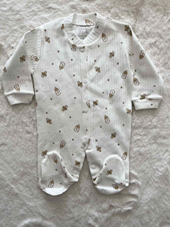 Biberon Patikli Raporlu Düğmeli Tulum