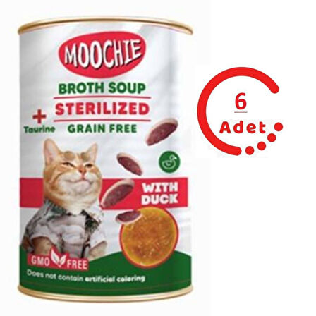 Moochie Çorba Ördekli Kısır Kedi Çorbası 135 ML x 6 Adet