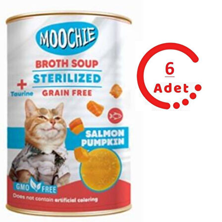 Moochie Somon Balkabağı Kısır Kedi Çorbası 135 ML x 6 Adet