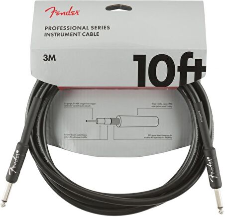 Fender 3 Metre Gitar Kablosu Professional Series - Instrument Cable Black MINT