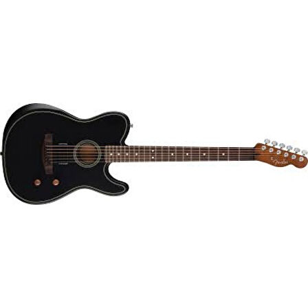 Fender Acoustasonic Standard Telecaster Gülağacı Klavye Black Elektro Akustik Gitar
