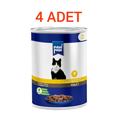 PAW PAW TAVUKLU KEDİ KONSERVESİ 400GR.X4ADET