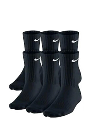 Nike Everyday Cushion Crew Siyah Renkli Çorap 6'lı  Sx5172-010 Siyah 42 - 46