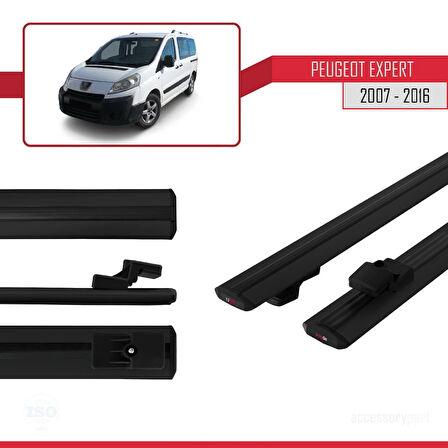Peugeot Expert 2 2007-2016 Arası ile Uyumlu BASIC Model Ara Atkı Tavan Barı Siyah 2 Adet