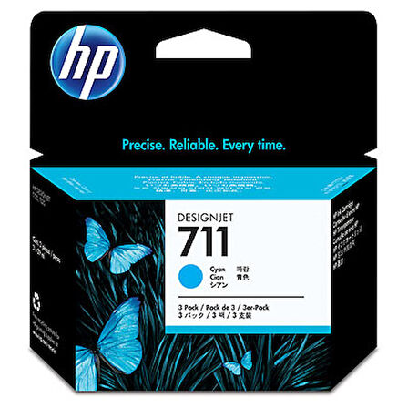 Hp 711 Cz134A Mavi Kartuş 3'Lü Paket 2023