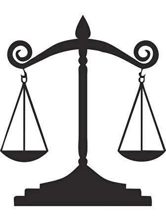 Adalet Terazi Sticker 20 CM Siyah Renk