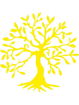 Ağaç Sticker Sarı Renk 19CM