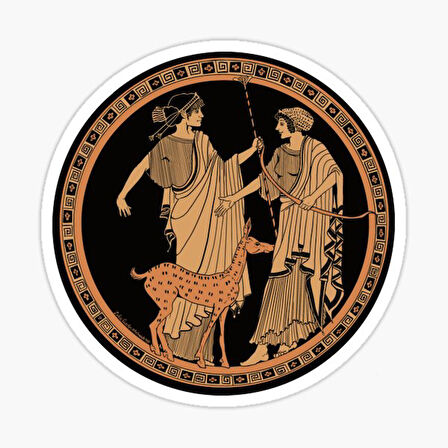 Apollo and Artemis Sticker 18 CM Etiket Sticker Yapıştırma