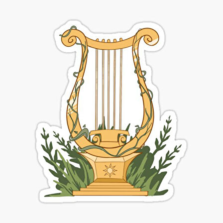 Apollo Lyre Greek Mythology Sticker Etiket Yapıştırma 19CM
