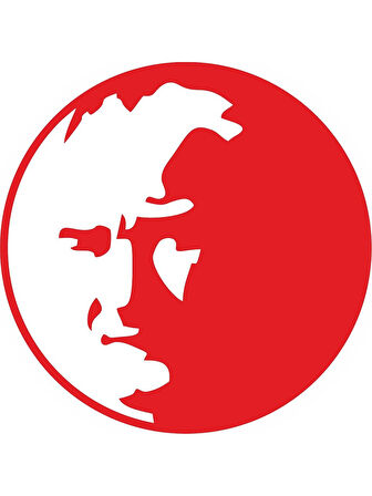 Atatürk Gazi Mustafa Kemal Ulu Önder Sticker 19CM Kırmızı Renk