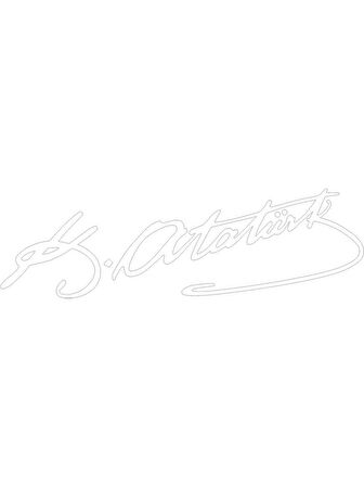 Atatürk İmza Sticker 20cm Beyaz Renk 2 Adet