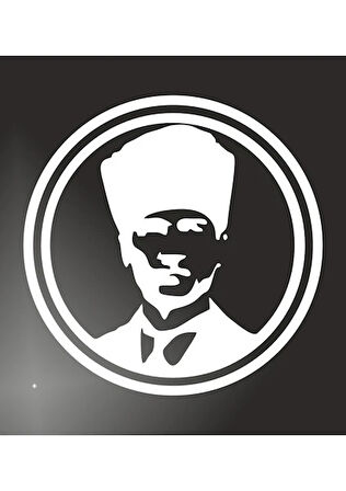 Atatürk Mustafa Kemal Siüet Araba Oto Beyaz Renk 18CM