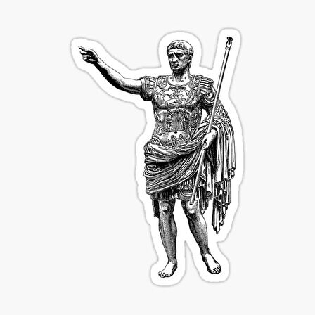 Augustus of Prima Porta Sticker yapıştırma Etiket 19CM