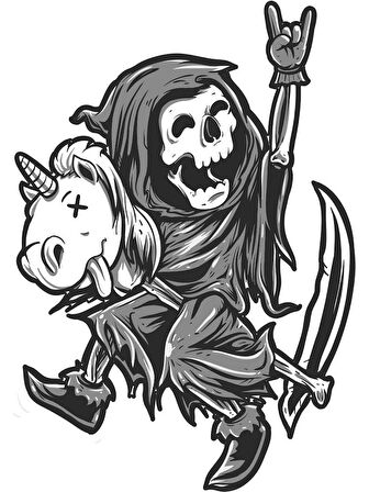 Azrail Kurukafa Oto Araba Motorsiklet Sticker 19CM