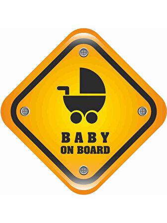 Baby On Board Sticker Arabada Bebek var oto Sticker 19cm
