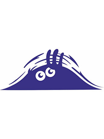 Bagajdan Bakan Gölge Göz Gözler MAvi Renk Sticker 20 CM