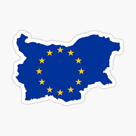 Bulgaristan Avrupa Birliği Bayrağı Harita Araba Sticker Etiket 19CM