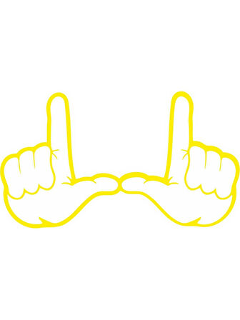 El İşareti İşaret Sticker Sarı Renk 23CM