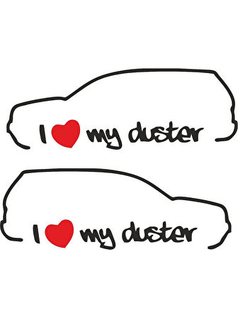 I Love My Duster Sticker Araba oto Sticker 18CM 1 çift