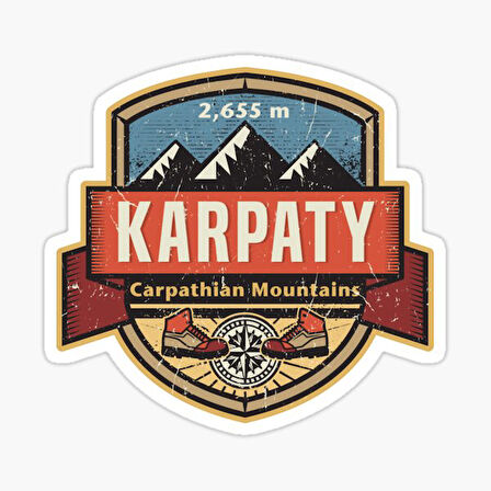Karpat Dağları, Karpaty Çıkartması Etiket 19CM