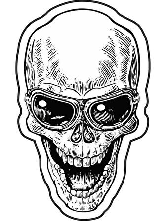 Kurukafa Sticker Sİyah Renk 19CM