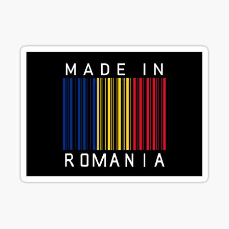 Made In Romania Romanya Barcode Sticker 19CM