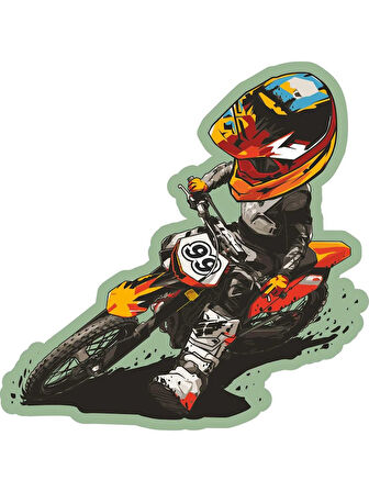Motocross  Motosiklet Sticker 2 Adet 14CM