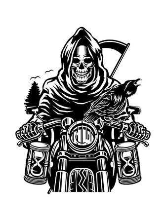 Motorcu Kurukafa Kuru Kafa Kurukafa Azrail Sticker 20cm