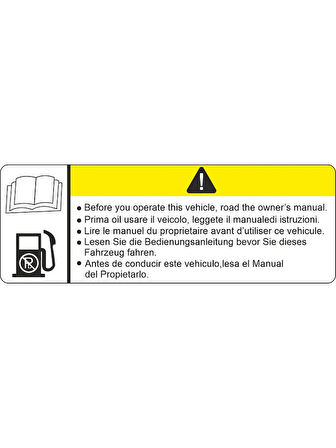 Motosiklet Depo Uyarı Sticker 12CM 2 Adet