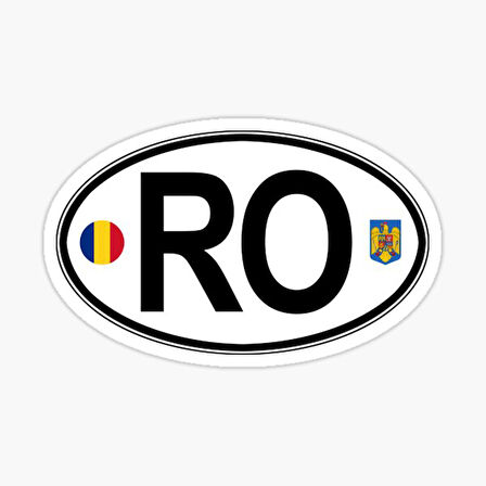 Romania Romanya Oval Countr Decal Sticker Yapıştırma 13CM