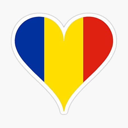 Romanya Bayrağı Kalp Çıkartması 19CM Araba Oto Sticker Etiket
