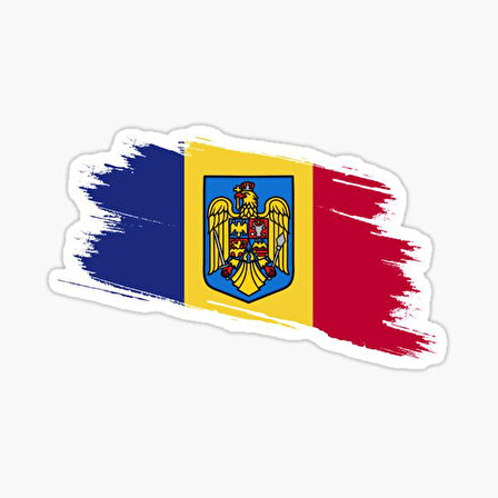 Romanya Bayrağı ve Ulusal Arma Çıkartması  Araba Sticker 19CM