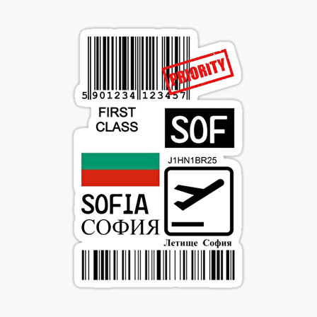 Sofya Uluslararası Havalimanı Çıkartması Araba Sticker 19CM