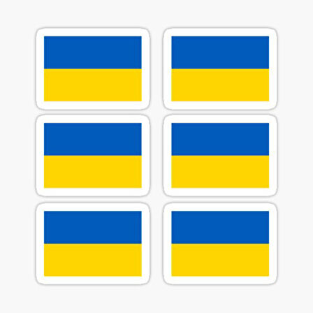 Ukrayna Ukraine 6 Adet 5 Cm Minik bayrak Sticker Yapıştırma