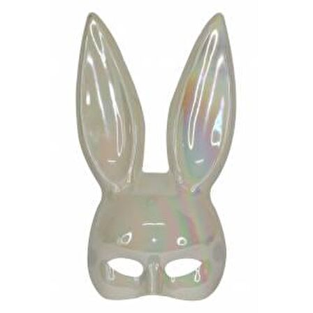 KULAKLI TAVŞAN  BUNNY MASKE HOLOGRAMLI KREM BEYAZ