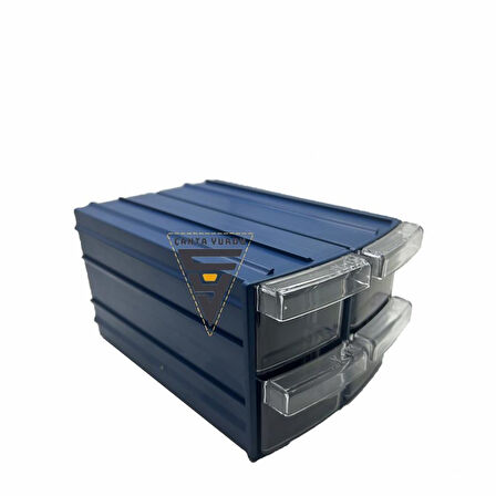 Sembol 114 Plastik Çift Çekmeceli Kutu 155X95x55mm 12 Adet