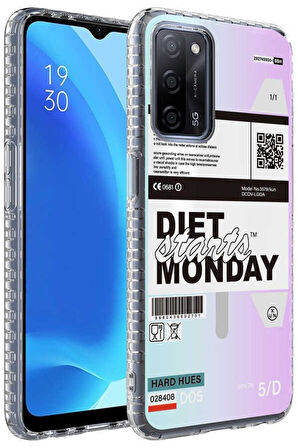 Oppo A54 4G Kılıf Airbag Kenarlı Renkli Desenli Elegans Silikon