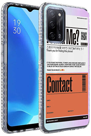 Oppo A54 4G Kılıf Airbag Kenarlı Renkli Desenli Elegans Silikon