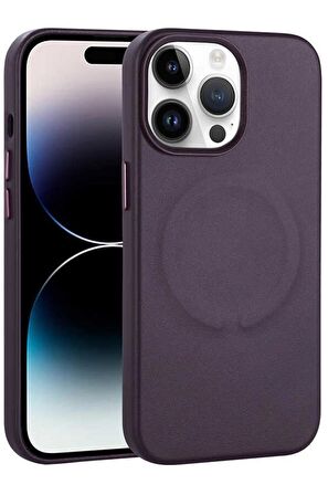 Apple iPhone 14 Pro Kılıf PU Deri Magsafe Wireless Şarj Özellikli Derix Kapak