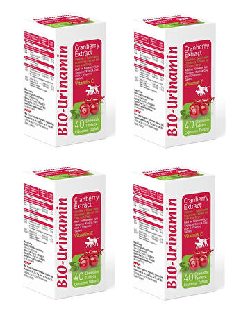 Bio PetActive Bio-Urinamin Kedi ve Köpekler İçin İdrar Yolu Sağlığı 40 Tablet 12 Gr. X 4 Adet
