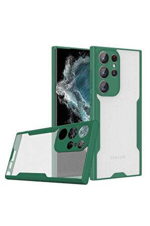 Galaxy S23 Ultra Kılıf Kamera Korumalı Arkası Şeffaf Silikon