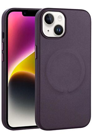 Apple iPhone 14 Kılıf PU Deri Magsafe Wireless Şarj Özellikli Derix Kapak